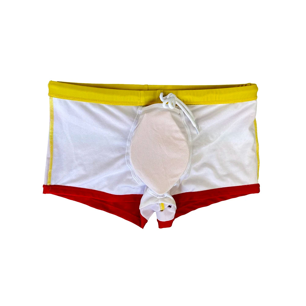 Mens Pad Enhance Swim Briefs Rainbow Striped Gradient Sexy Low Waist Beach Board Surfing Swimwear Summer Male Sport Bathing Suit